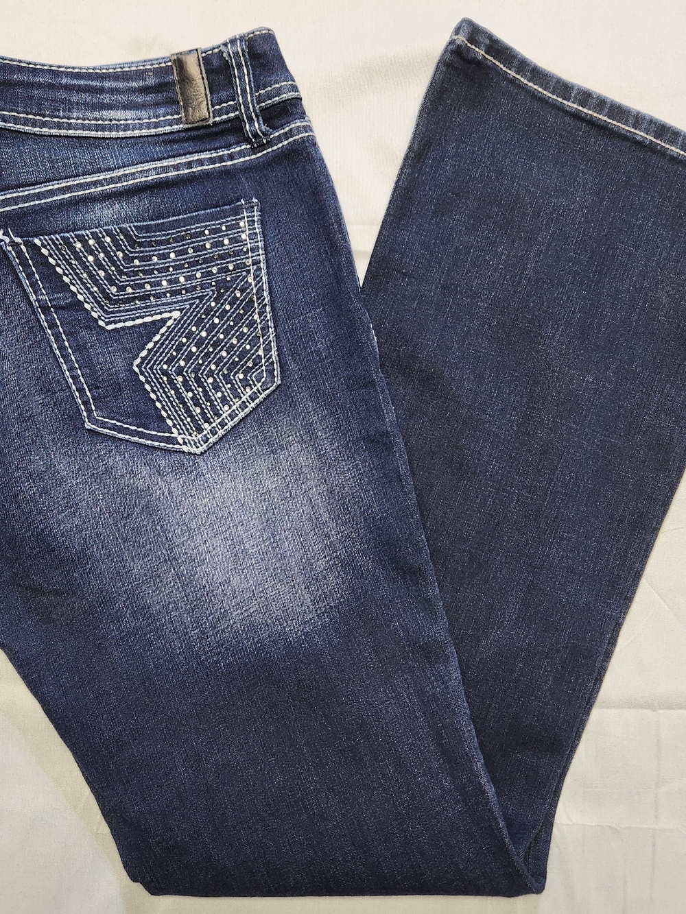 Peoples Liberation Jeans Women 5/6 Blue Distressed Bootcut Denim Pants 30x30 Y2K